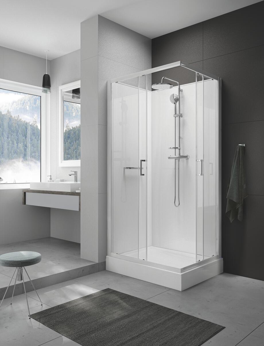 KARA MINERAL - Angle : porte coulissante déclipsable, réversible à fermeture magnétique