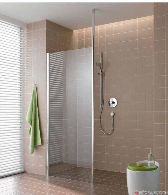 ATEA - Paroi fixe réversible partiellement cadrée avec profilé de fixation plafond - Ep. du verre : 6 mm - Hauteur : 200 cm