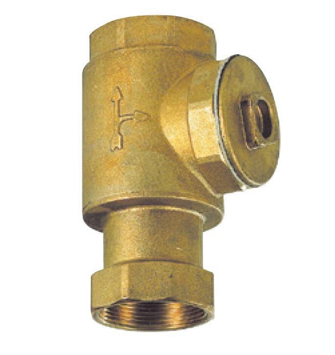 CLAPET DE NON-RETOUR -  A LEVEE VERTICALE - Femelle - Corps et obturateur laiton - Joint caoutchouc