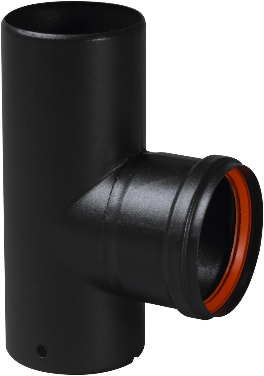 CONDUIT RIGIDE - EMAIL - SPECIAL POELE A PELLETS - Noir mat