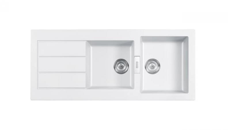 SIRIUS - Evier à encastrer avec trop-plein inox - Tectonite®