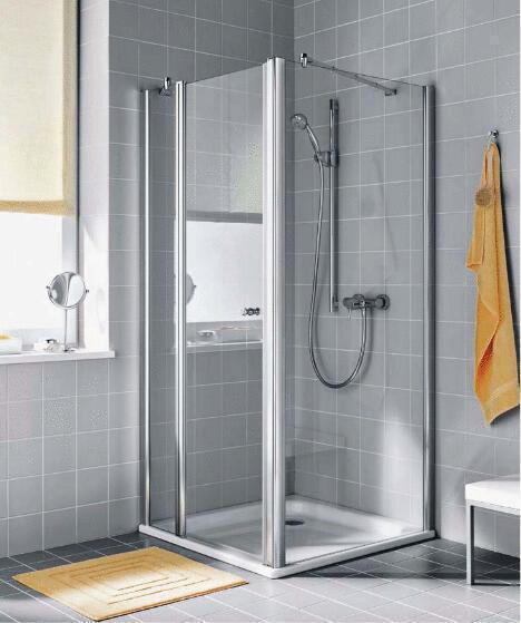 ATEA - Paroi fixe partiellement cadrée - Hauteur : 185 cm - Ep. du verre : 6 mm