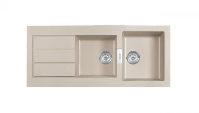 SIRIUS - Evier à encastrer avec trop-plein inox - Tectonite®