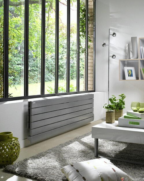 FASSANE PREMIUM HORIZONTAL - THXD - Double - Radiateur électrique à fluide thermoactif acier - Tubes émetteurs plats verticaux.