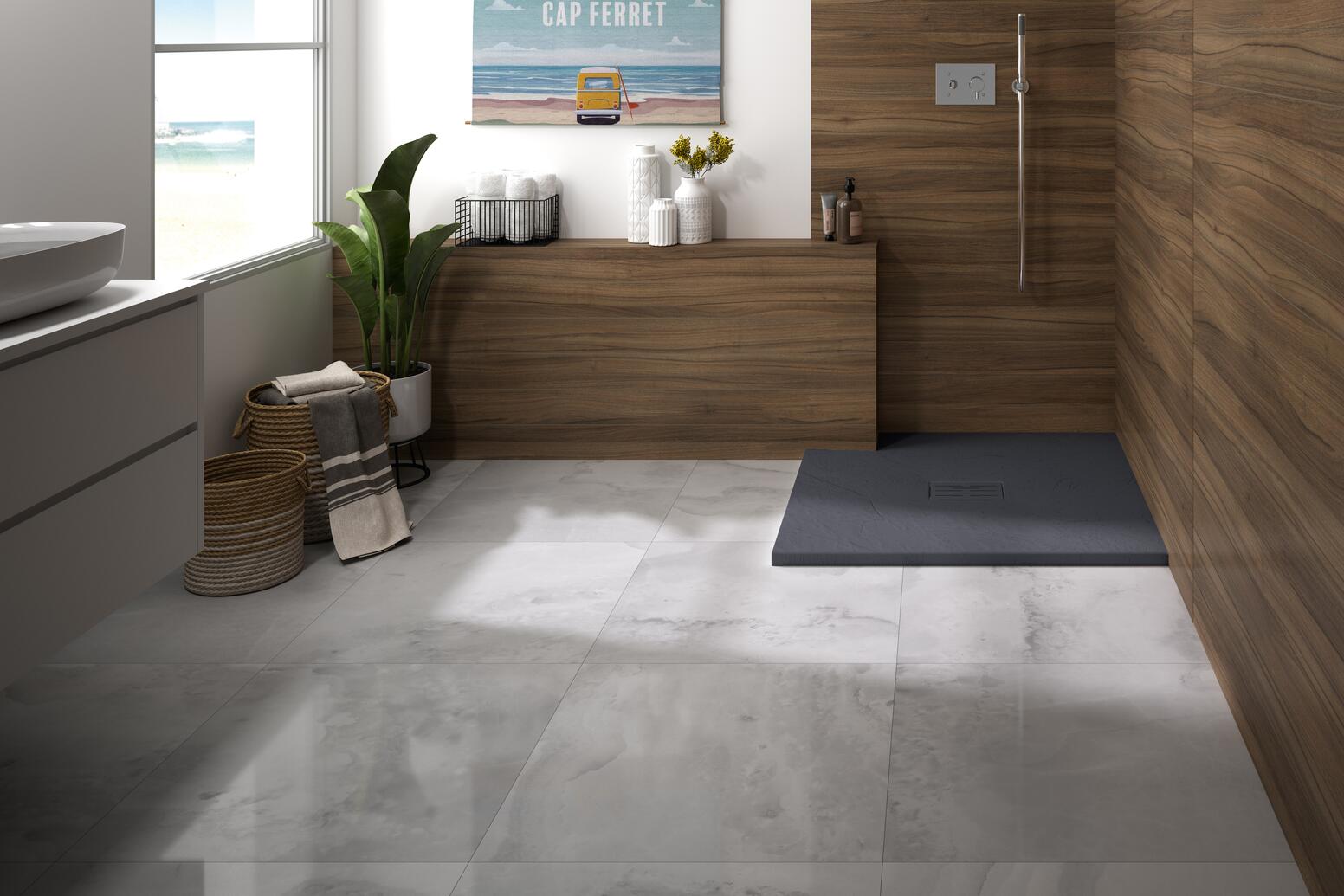 KINEROCK EVO - Receveur extra-plat texturé et coloré en Biolex