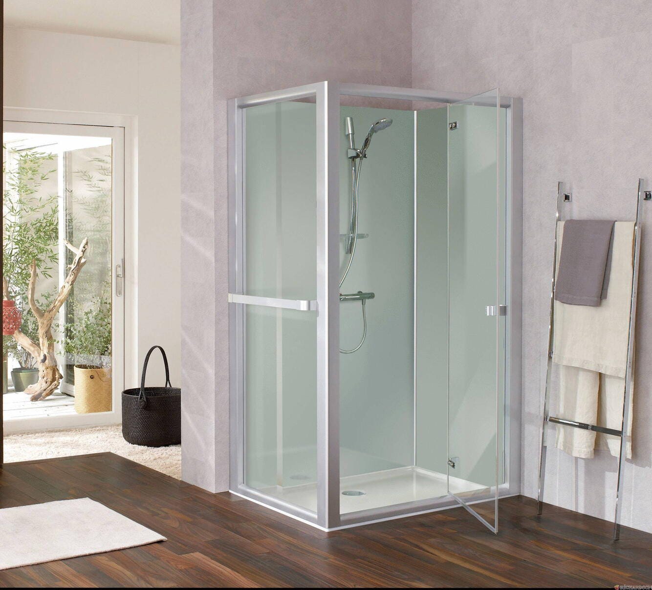 PLURIEL ACCESS - Rectangle - Cabine espace d'angle avec portes pivotante