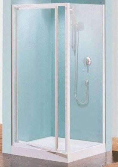 RIVIERA P - Porte à 2 panneaux coulissants et 1 panneau fixe - Hauteur : 185 cm - Epaisseur du verre : 3