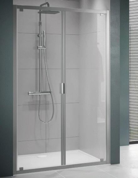 LUNES-AL - Demi-accès angle : Portes coulissantes, asymétriques - Hauteur 190 cm - Ep. du verre : 4 mm