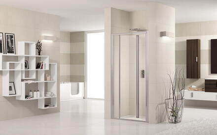 LUNES-S - Porte pliante - Hauteur 190 cm - Ep.du verre : 4 mm - Réversible