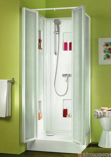 IZI BOX - Carré - Cabine d'angle avec portes battantes et profilés blanc