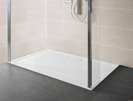 ROTERRA - Receveur rectangulaire extra-plat à encastrer ou à poser - Matière composite renforcée en fibre de verre