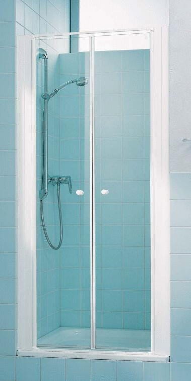 CADA - Porte à 2 battants avec paroi fixe en niche), verre 4 mm