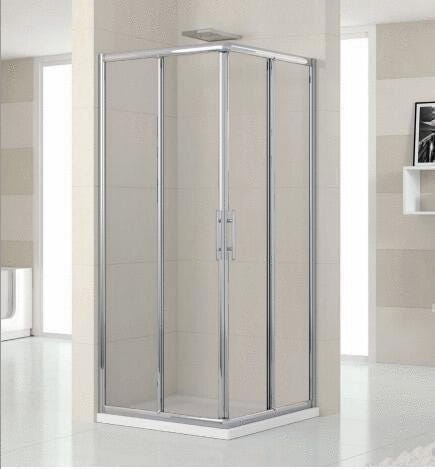 LUNES-AL - Demi-accès angle : Portes coulissantes, asymétriques - Hauteur 190 cm - Ep. du verre : 4 mm