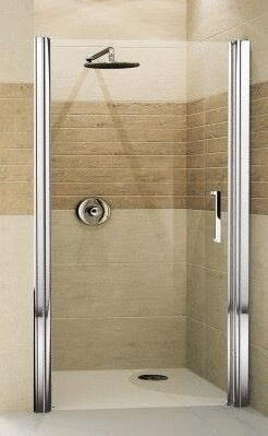 GIADA - Porte pivotante en niche - Hauteur : 195 cm - Epaisseur du verre : 6 mm