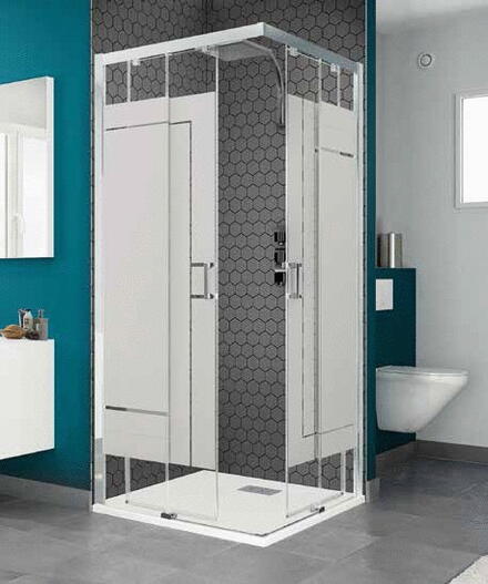 SMART A/C SANS SEUIL - Accès d'angle, 2 portes coulissantes sans seuil