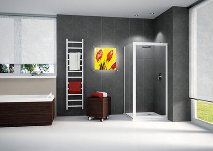 RIVIERA G - Porte pivotante en verre de sûreté 3 mm - Hauteur 185 cm
