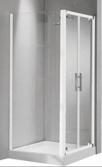 LUNES-F - Paroi fixe, pour pose avec une porte en angle - Hauteur 190 cm - ép. verre 4 mm