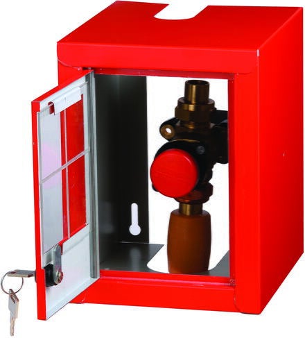 COFFRET SOUS VERRE DORMANT - Coffret avec vanne coup de poing et clé de réarmement