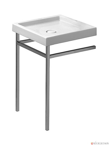 STARCK X - Lavabo comprenant trop-plein, plage de robinetterie, fixation et bonde avec enjoliveur en céramique