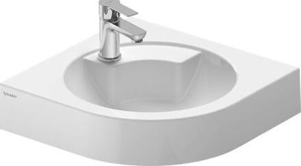 ARCHITEC - Lavabo d'angle avec plage de robinetterie, 1 trou percé pour robinetterie et 1 trou prépercé à droite pour distributeur de savon - Sans trop-plein
