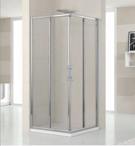 LUNES-AL - Demi-accès angle : Portes coulissantes, asymétriques - Hauteur 190 cm - Ep. du verre : 4 mm