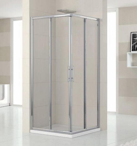 LUNES-AL - Demi-accès angle : Portes coulissantes, asymétriques - Hauteur 190 cm - Ep. du verre : 4 mm