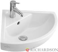 TARGA ARCHITECTURA COMPACT - Lave-mains d'angle pour robinetterie monotrou, Trou de robinetterie percé