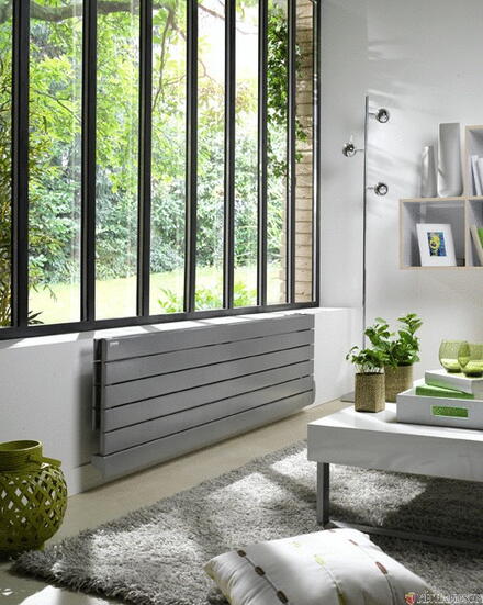 FASSANE PREMIUM HORIZONTAL - THXD - Double - Radiateur électrique à fluide thermoactif acier - Tubes émetteurs plats verticaux.