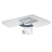 DOCIA SYSTEMES - Receveur à carreler avec siphon grille carré inox brossé 15 cm