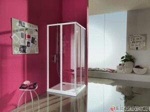CIAO - Accès d'angle 4 panneaux (2 panneaux coulissants et 2 panneaux fixes) - Hauteur : 185 cm - Epaisseur du verre : 3 mm