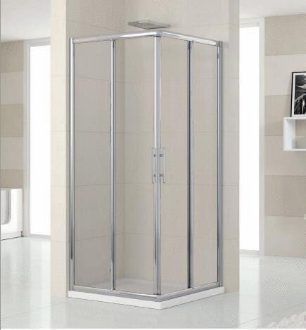 LUNES-AL - Demi-accès angle : Portes coulissantes, asymétriques - Hauteur 190 cm - Ep. du verre : 4 mm
