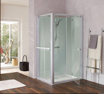 PLURIEL ACCESS - Rectangle - Cabine espace d'angle avec portes pivotante