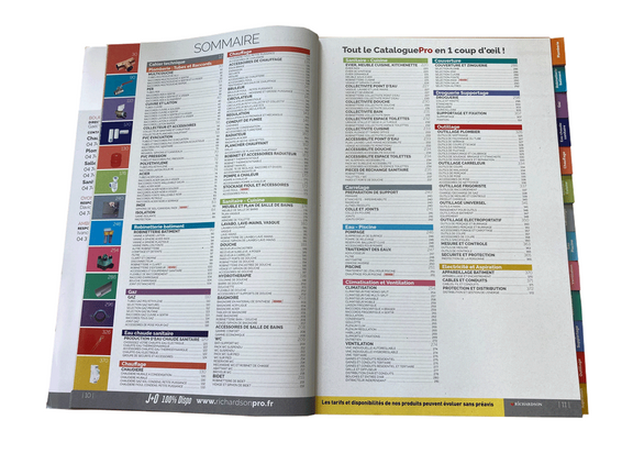 Catalogue Pro RICHARDSON sommaire