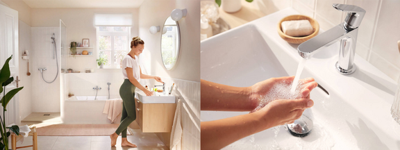 femme qui se lave les mains